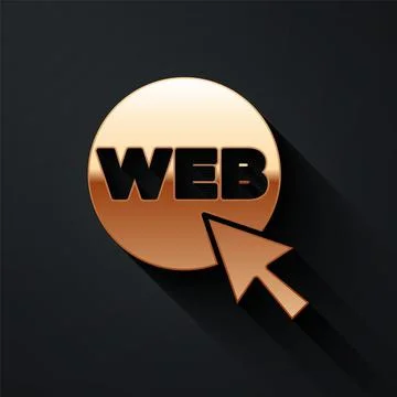 Gold Web and graphic design icon isolated on black background. Creative and Stock Illustration