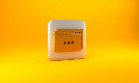 Gold Website template icon isolated on yellow background. Internet communication イラスト素材