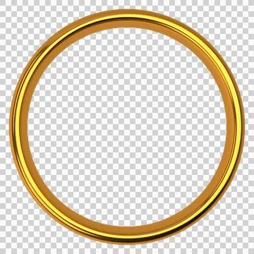 Gold wedding ring isolated on transparent png for bridal design Stock Illustration