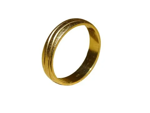 Gold wedding ring isolated on white background Stockfoto's