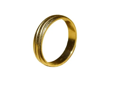 Gold wedding ring isolated on white background Photos