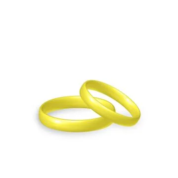 Gold wedding rings, 3d objects Stock Illustration