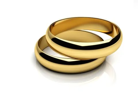 Gold wedding rings Stock Illustration