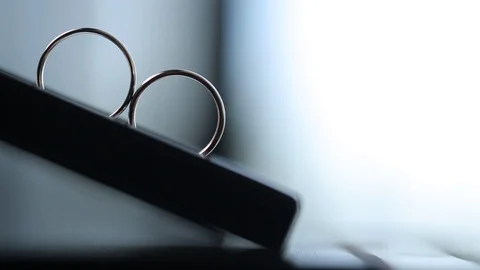 Gold Wedding Rings macro closeup shoot diamon Jewellery 動画素材 93718310