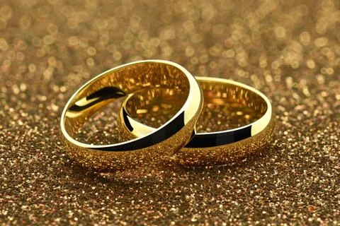 Gold wedding rings Stock Photos
