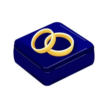Gold wedding rings. Vector isolated on white background. Cartoon style. A symbol Stock Illustration