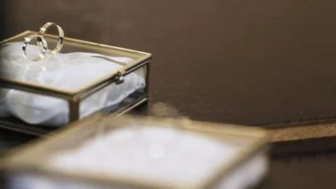 Gold Wedding Rings Wedding Background 스톡 동영상 80880756