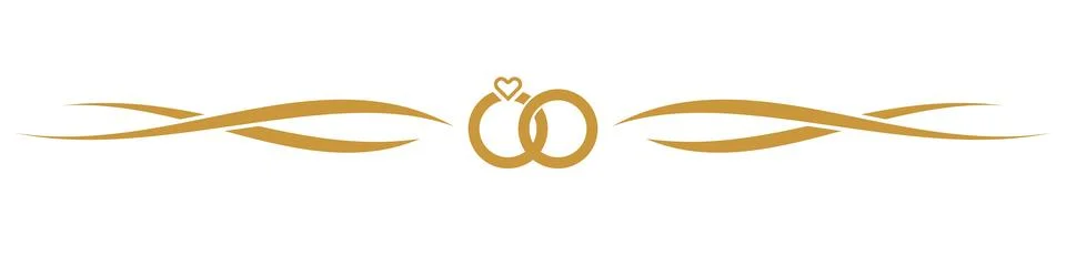 Gold wedding text divider vector illustration. Elegant calligraphic page border Stock Illustration