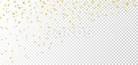 Gold white confetti transparent background Stock Illustration
