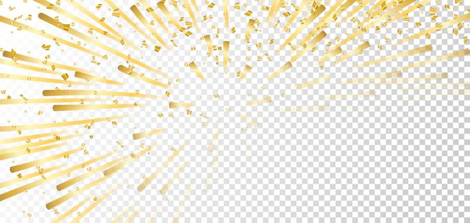 Gold white firework transparent background Stock Illustration