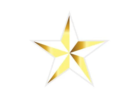 Gold White Gradient Star Icon  Elegant Symmetrical Award Design Illustration