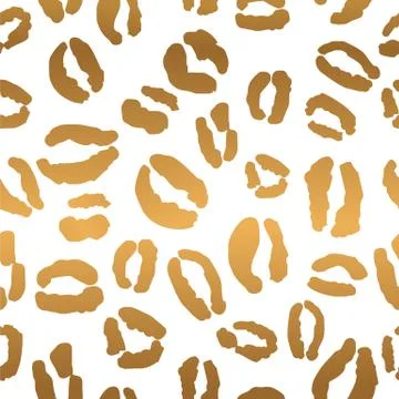 Gold White Leopard Print Pattern 스톡 일러스트