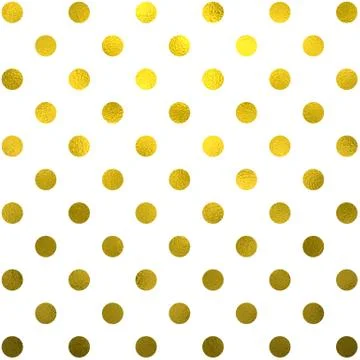 Gold White Polka Dot Pattern Swiss Dots Texture Digital Paper Stock Illustration