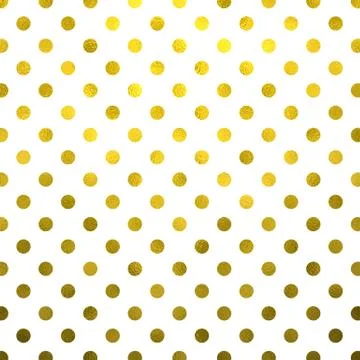 Gold White Polka Dot Pattern Swiss Dots Texture Digital Paper Stock Illustration