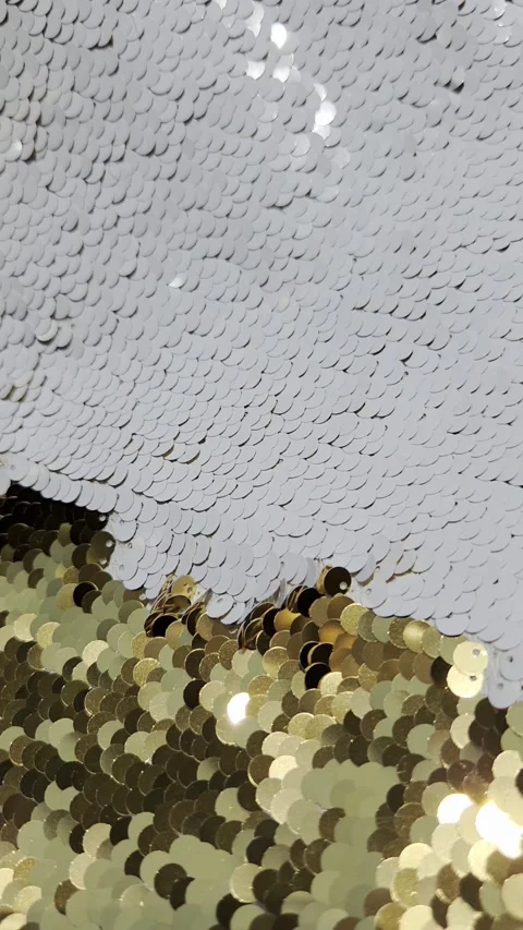 Gold white sequin texture background and reflective sparkling sunlight. Abstract Stock Footage 340405624