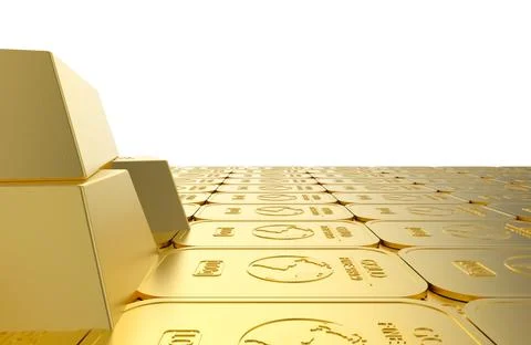 Gold white space background template 3d illustration rendering Ilustración de archivo