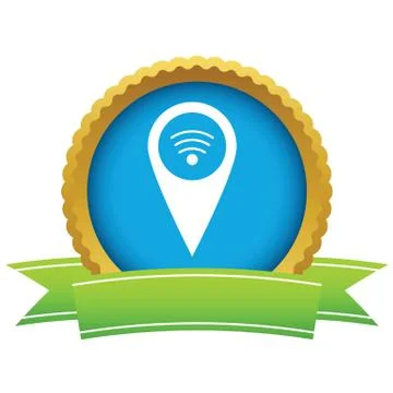 Gold wi-fi pointer logo Stockillustratie