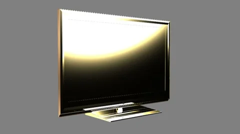Gold wide tv Stock Footage 8518734