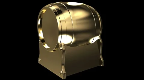 Gold wine barrel Stock Footage 8535758