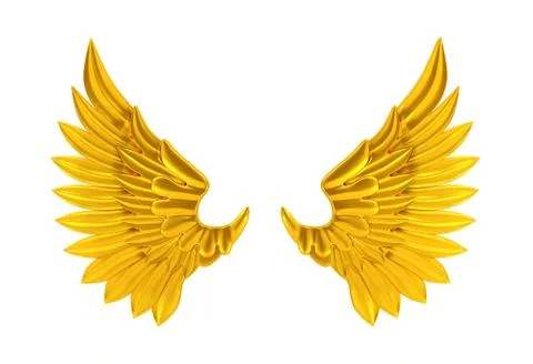 Gold wings isolated Stock Illustration