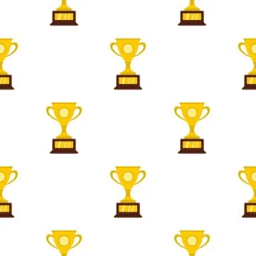 Gold winner cup pattern seamless Stock Illustration