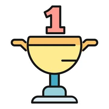 Gold winner trophy with number one concept Illustration