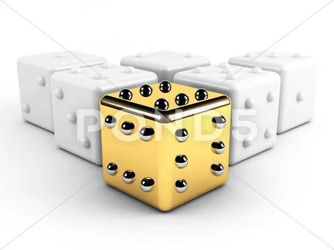 Gold winning dice leadership concept Stock Illustration