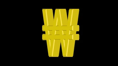 Gold won sign isolated on alpha channel, seamless loop Stock Footage 75464131