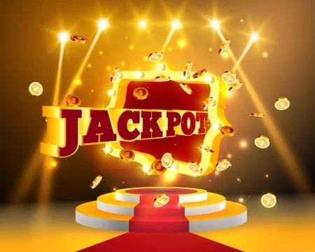 The gold word Jackpot, Stock Illustration