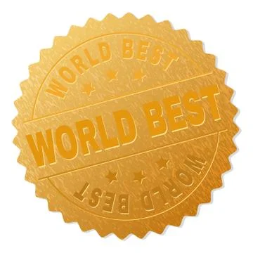 Gold WORLD BEST Award Stamp イラスト素材