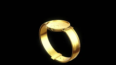 Gold wristwatch Video stock 49323883