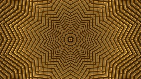 Gold yellow Kaleidoscope Patterns. Stock Footage 220775220