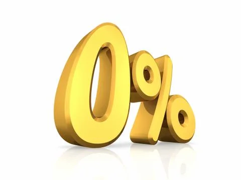 Gold zero percent Stock Illustration