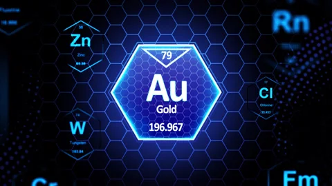 Gold(Au) Periodic Element Stock-Footage 314223094