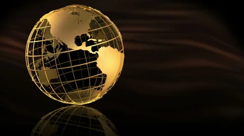 GoldCageGlobeSpin Stock Footage 1054773