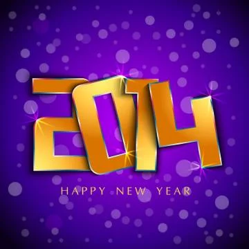 Golden 2014 year shadow effect Stock Illustration