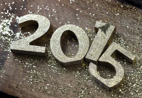 Golden 2015 figures Stock Photos
