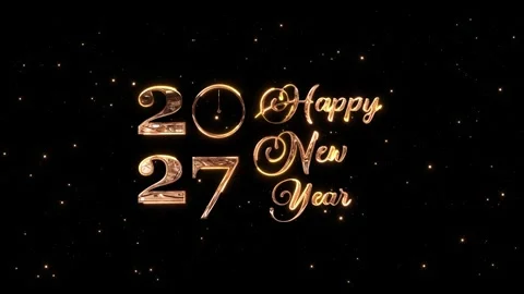 Golden 2027 New Year Countdown with Exploding Light Sparks 스톡 동영상 342620603