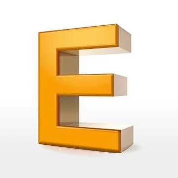 Golden 3d alphabet e Stock Illustration