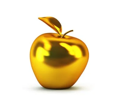 Golden 3d apple Stock-Illustration