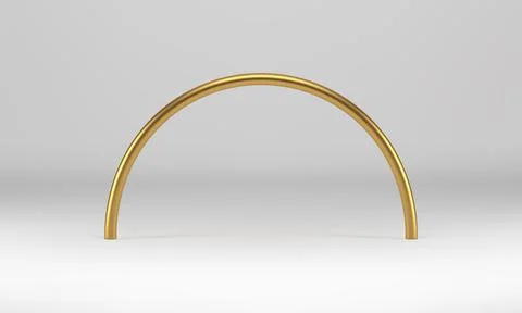 Golden 3d archway studio background foundation for product presentation rea.. Illustrazione stock