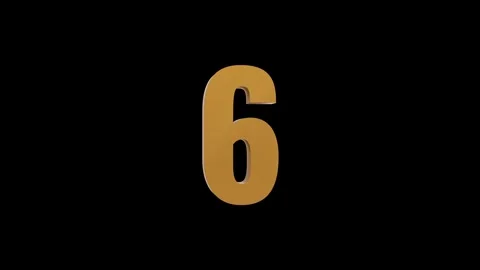 Golden 3D Cinematic Countdown Timer from 10 to 0 on Black Background. Stock Footage 322786118