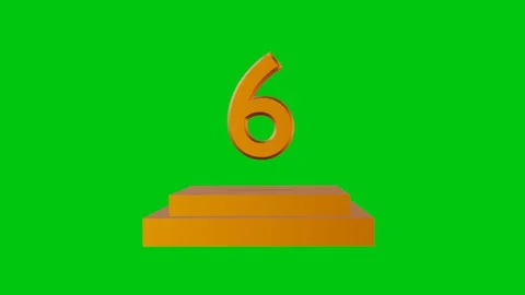 Golden 3D Countdown from Nine on Pedestal with Green Background Stock Footage 306947313