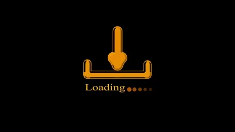 Golden 3D Download Icon with Loading Progress Indicator on animated Black B.. Stock Footage 332706513