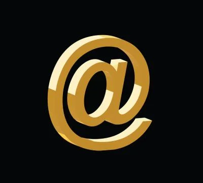Golden 3d email symbol vector Stock Illustration