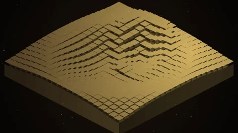 Golden 3D Geometric Grid Background Video stock 341692200