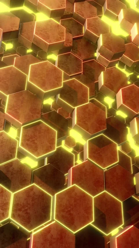 Golden 3D Hexagons Background 03 Stock Footage 294078637