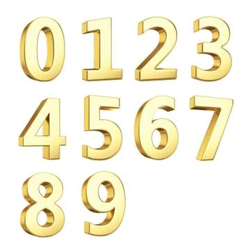 Golden 3d numbers Stock Illustration