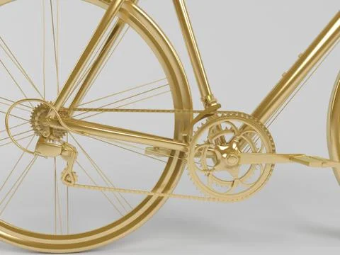 Golden 3d object isolated on white Stock Illustration