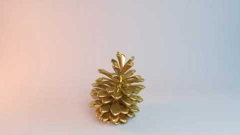 Golden 3D object (Pine) Stock Illustration